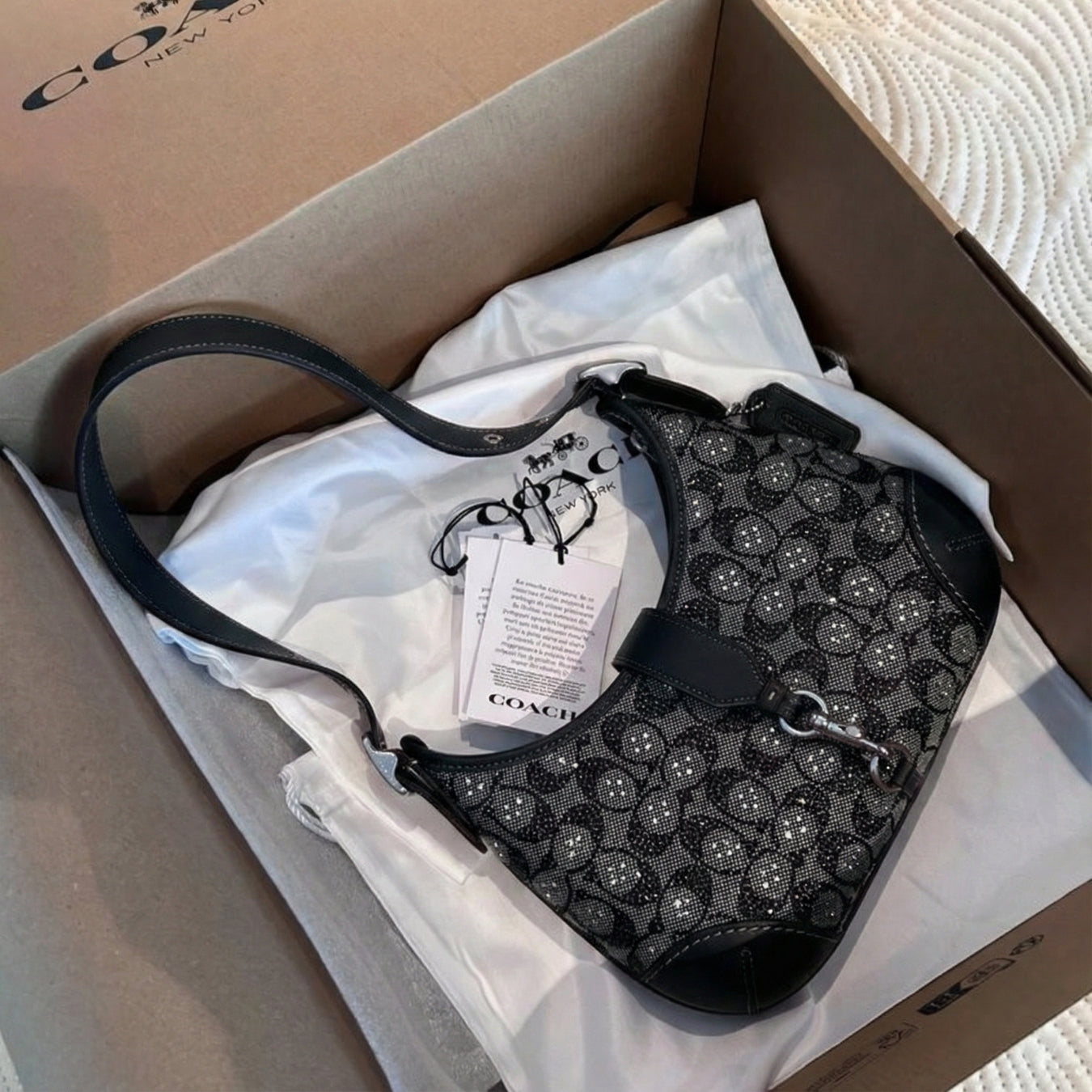 Crystal Jacquard Black Bag Collection